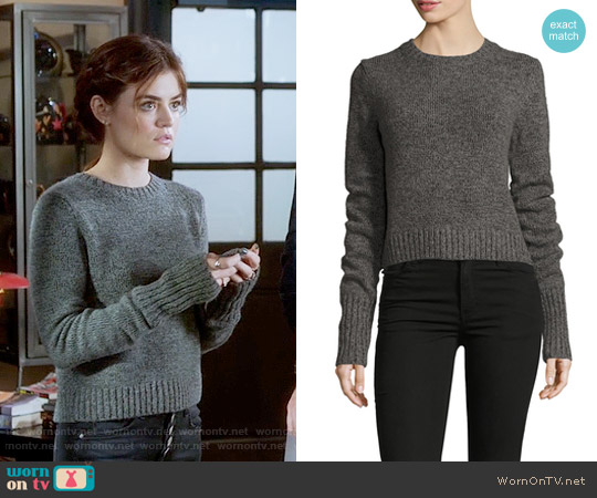 Marc Jacobs Back Lacing Molded Sweater worn by Aria Montgomery (Lucy Hale) on Pretty Little Liars