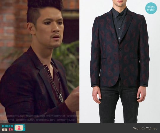 Paul Smith Paisley Embroidery Blazer worn by Magnus Bane (Harry Shum Jr.) on Shadowhunters