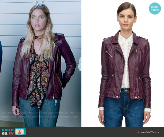 Rebecca Taylor Washed Leather Jacket worn by Hanna Marin (Ashley Benson) on Pretty Little Liars