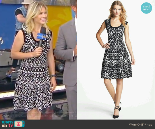 Rebecca Taylor Intarsia A-Line Dress worn by Sara Haines on Good Morning America