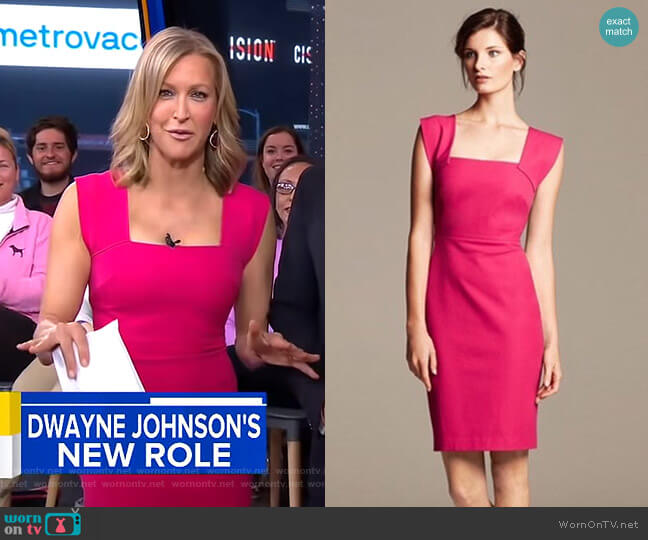 Roland Mouret for Banana Republic Strappy Sheath Dress worn by Lara Spencer on Good Morning America