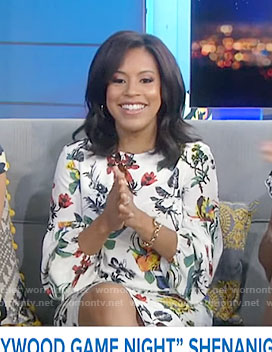 Sheinelle’s white floral mini dress on Today