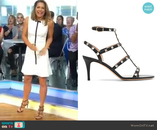 Valentino Rockstud leather sandals worn by Ginger Zee on Good Morning America