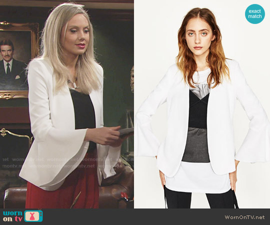 Zara Bell Sleeve Jacket worn by Abby Newman (Melissa Ordway) on The Young and the Restless