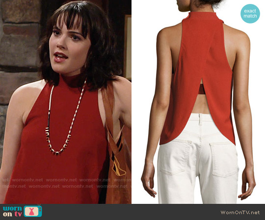 A.L.C. Olympia Top in Brick worn by Tessa Porter (Cait Fairbanks) on The Young and the Restless