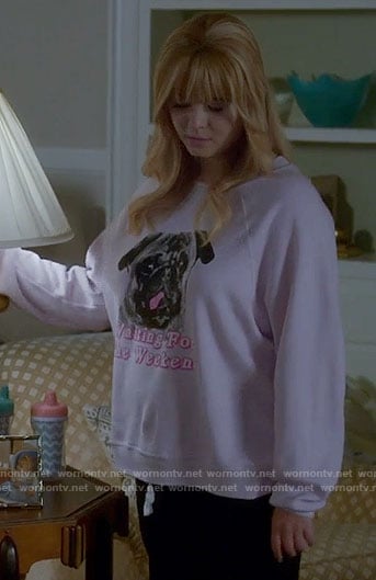 Ali’s pink pug graphic sweatshirt on Pretty Little Liars