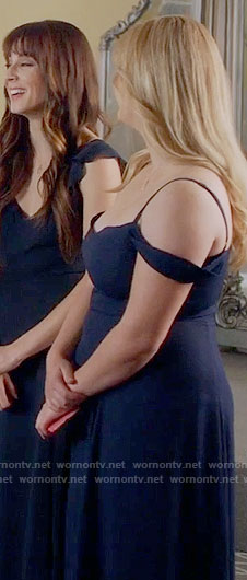 Ali’s navy bridesmaid dress on Pretty Little Liars
