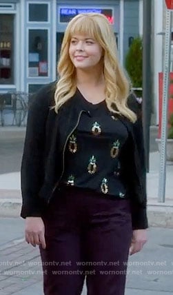 Ali’s black sequin pineapple top on Pretty Little Liars