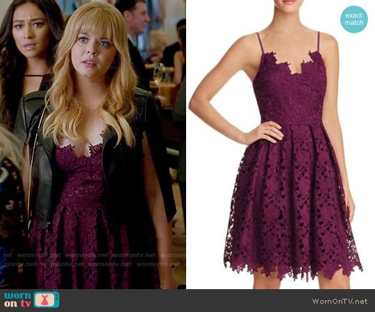 Aqua Lace Cami Dress worn by Alison DiLaurentis (Sasha Pieterse) on Pretty Little Liars