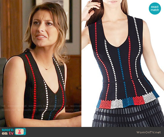 Bcbgmaxazria Laure Geometric Knit Jacquard Top worn by Peyton Charles (Aly Michalka) on iZombie