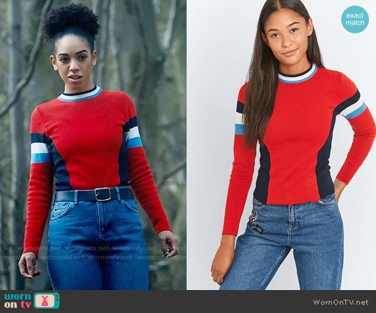 Cooperative Colourblock Ski Jumper worn by Bill Potts (Pearl Mackie) on Doctor Who