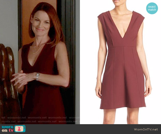 Elizabeth and James Charlie Dress in Bordeaux worn by Ashley Marin (Laura Leighton) on Pretty Little Liars