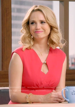Heather’s coral keyhole dress on Daytime Divas