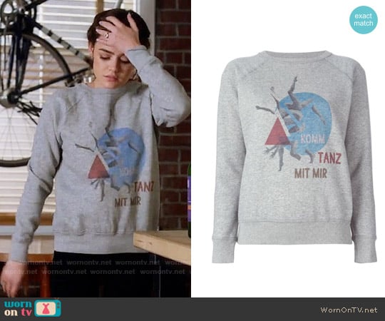 Isabel Marant Buster Sweatshirt worn by Aria Montgomery (Lucy Hale) on Pretty Little Liars