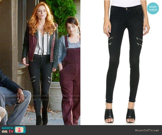 J Brand 8870 Dee Zip Photo Ready Skinny Jeans worn by Paige Townsen (Bella Thorne) on Famous in Love