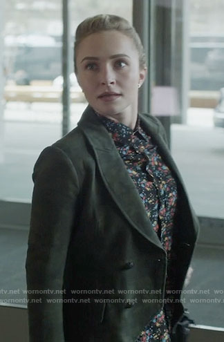 Juliette’s floral shirt and camo blazer on Nashville
