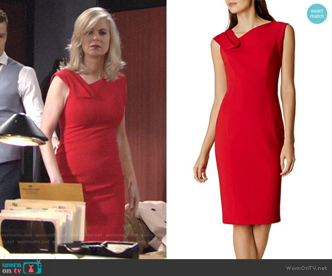 Karen Millen Fold Detail Pencil Dress worn by Ashley Abbott (Eileen Davidson) on The Young and the Restless