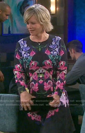 Kayla’s floral long sleeved dress on Days of our Lives