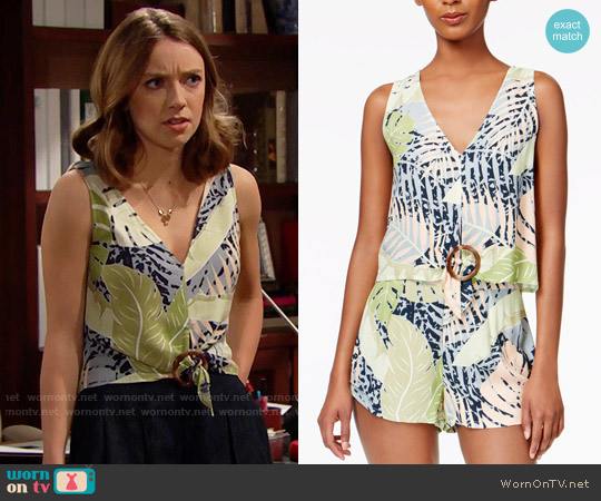 Minkpink Aloha Print Crop Top worn by Coco Spectra (Courtney Grosbeck) on The Bold and the Beautiful