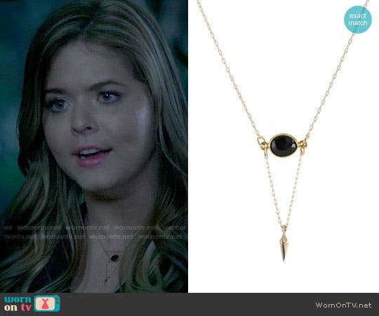 Peggy Li Onyx Point Necklace worn by Alison DiLaurentis (Sasha Pieterse) on Pretty Little Liars