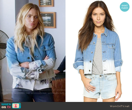 Rag & Bone Cropped Boyfriend Jean Jacket worn by Hanna Marin (Ashley Benson) on Pretty Little Liars