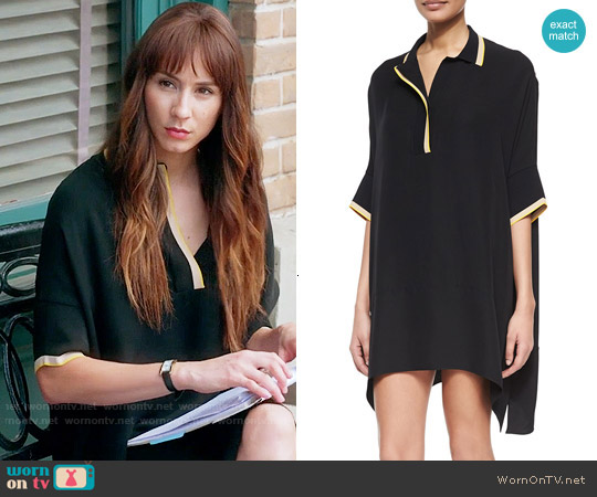 Dana Silk Striped-Trim Tunic by worn by Spencer Hastings (Troian Bellisario) on Pretty Little Liars