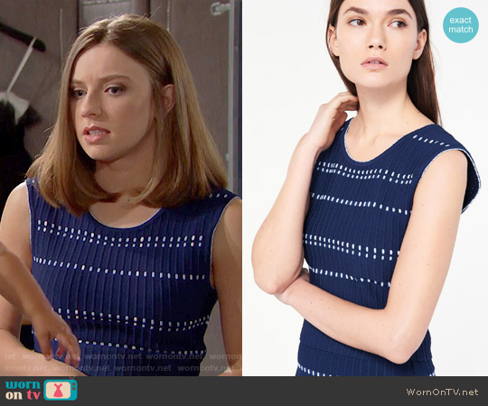 Sandro Elasticated Knit Sleeveless Sweater worn by Coco Spectra (Courtney Grosbeck) on The Bold and the Beautiful