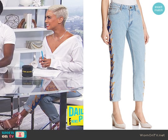 Sandro Flame Cropped Jeans worn by Sibley Scoles on E! News
