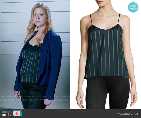 Theory Vannie Club Stripe Tank worn by Alison DiLaurentis (Sasha Pieterse) on Pretty Little Liars