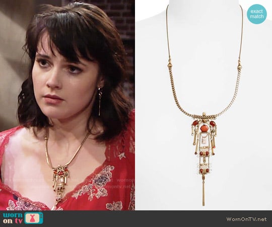 Treasure & Bond Stone Pendant Necklace worn by Tessa Porter (Cait Fairbanks) on The Young and the Restless