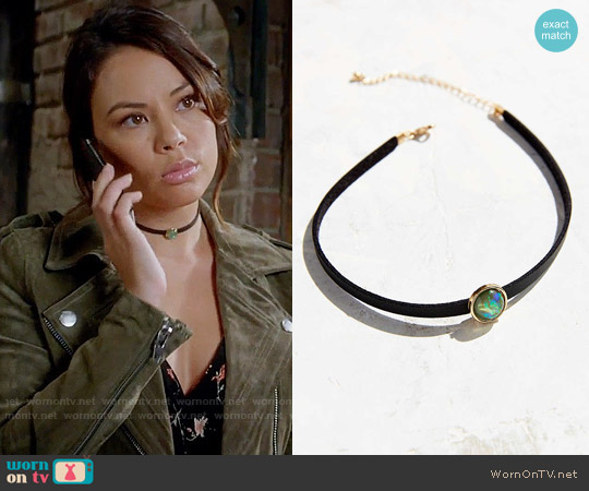 Urban Outfitters Alix Opal Choker Necklace worn by Mona Vanderwaal (Janel Parrish) on Pretty Little Liars