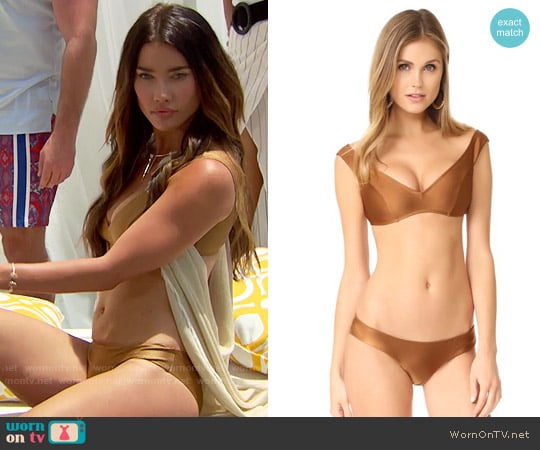 Zimmermann Tulsi Off Shoulder Bikini Set worn by Steffy Forrester (Jacqueline MacInnes Wood) on The Bold and the Beautiful
