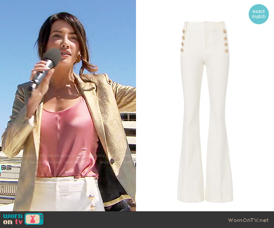 10 Crosby by Derek Lam Flare Sailor Trousers worn by Steffy Forrester (Jacqueline MacInnes Wood) on The Bold and the Beautiful