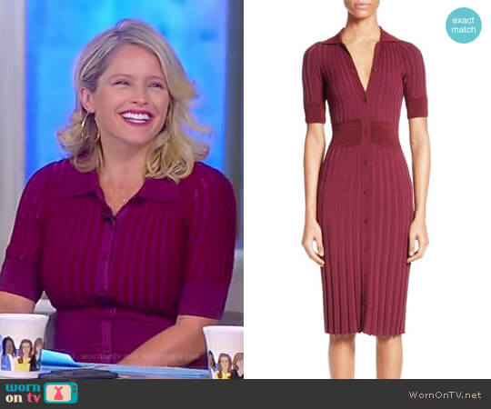 Altuzarra Olivia Short-Sleeve Knit Polo Dress worn by Sara Haines on The View