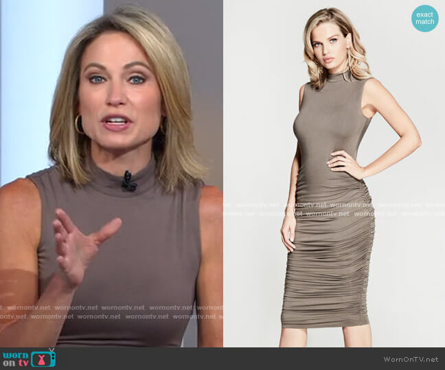 Marciano by Guess Adela Ruched Dress worn by Amy Robach on Good Morning America