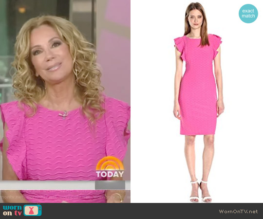 Adrianna Papell Wavy Ottoman Shift Dress worn by Kathie Lee Gifford on Today