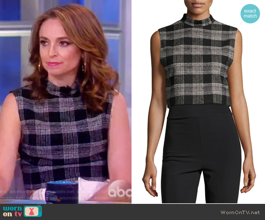 Alice + Olivia Garland Sleeveless Mock-Neck Top worn by Jedediah Bila on The View
