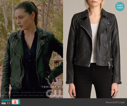 All Saints Conroy Biker Jacket worn by Hayley (Phoebe Tonkin) on The Originals