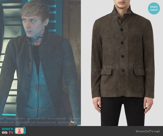 All Saints Felton Suede Blazer worn by Sebastian Verlac (William Tudor) on Shadowhunters