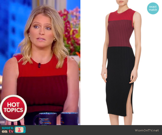 Altuzarra Mariana Ribbed Colorblock Sheath Dress worn by Sara Haines on The View