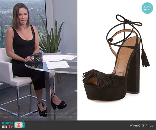Aquazzura Wild One Tassel Sandal worn by Catt Sadler on E! News