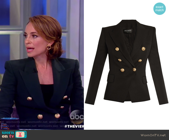 Balmain Double-breasted wool blazer worn by Jedediah Bila on The View