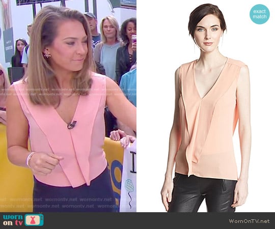 Bcbgmaxazria Ellan Top in Apricot Mist worn by Ginger Zee on Good Morning America