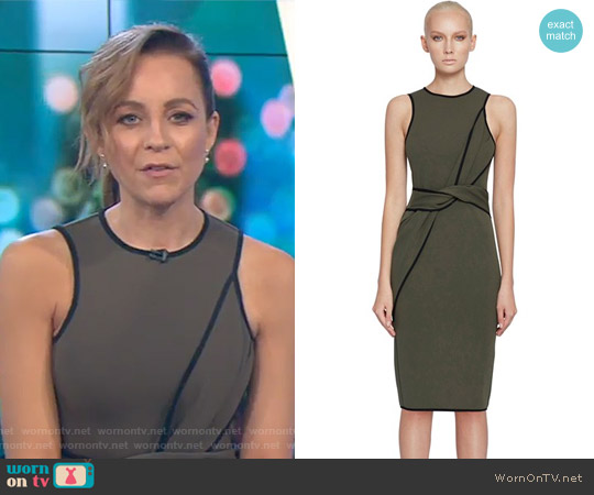 By Johnny. Army Twist Tunic Dress worn by Carrie Bickmore on The Project