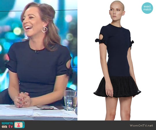 By Johnny. The Belinda Tie Sleeve Tee Mini Dress worn by Carrie Bickmore on The Project