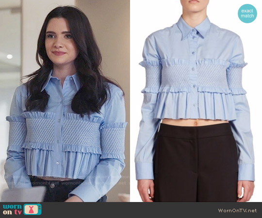 Cédric Charlier Smocked Cropped Top worn by Jane Sloan (Katie Stevens) on The Bold Type