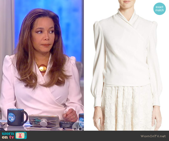 Co Crepe Wrap Blouse worn by Sunny Hostin on The View