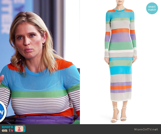 Diane von Furstenberg Colorblock Knit Midi Dress worn by Sara Haines on The View