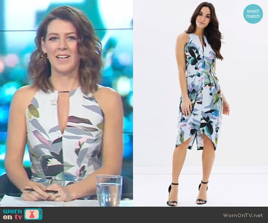 Cooper St Tupai Drape Dress worn by Gorgi Coghlan on The Project