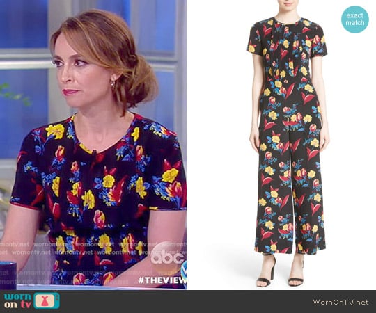 Diane von Furstenberg Floral Crop Silk Jumpsuit worn by Jedediah Bila on The View